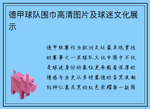 德甲球队围巾高清图片及球迷文化展示